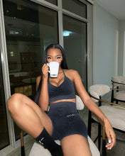 Load image into Gallery viewer, RAW BRALETTE SHORTS SET [NAVY BLUE]
